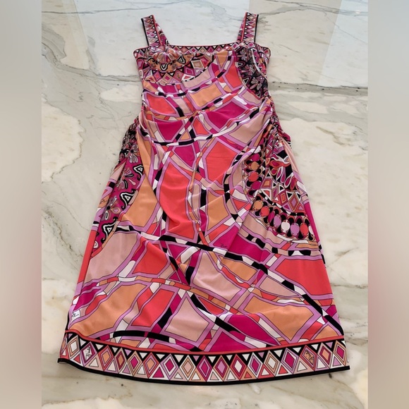 EMILIO PUCCI PINK MULTI DRESS MODEL 41R150 SIZE IT 44 / US 10 NWOTS! - Picture 8 of 17